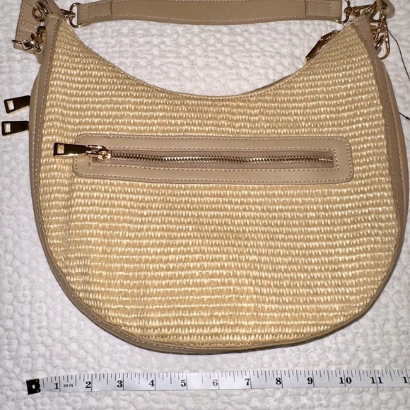 NWOT I.N.C. Kolleene Chain Small Straw Crossbody Hobo Bag - Picture 5 of 8